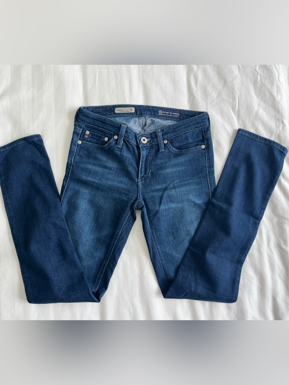 AG Adriano Goldschmied The Stilt Cigarette Leg Jeans 25R Dark Wash Made USA